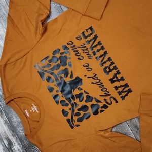 Should've come with a Warning long sleeve unisex men's women's stretchy shirt